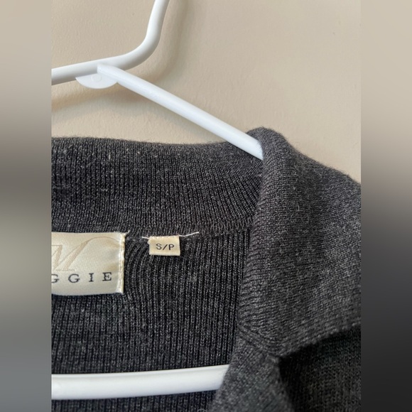 Long Black Button-Front Ribbed Cardigan Sweater - Picture 5 of 7